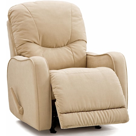 Casual Rocker Recliner with Sloped Track Arms