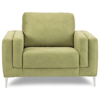 Contemporary Upholstered Chair with Metal Legs