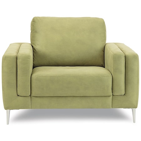 Contemporary Upholstered Chair with Metal Legs