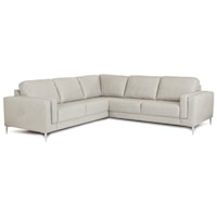 Contemporary Sectional Sofa with Metal Legs