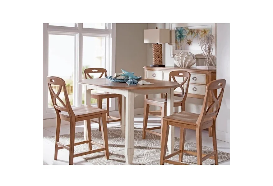 Millbrook 5 Piece Counter Height Dining Set by Panama Jack by Palmetto Home at Baer's Furniture