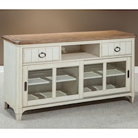 Entertainment Console with Sliding Glass Doors