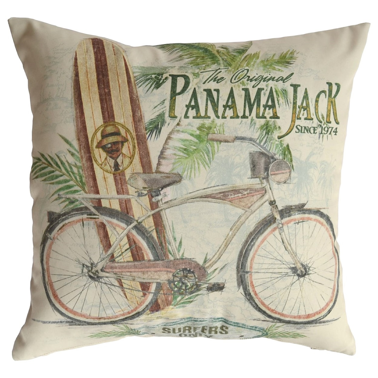 Pelican Reef Panama Jack Pillows and Ottomans Beach Comber Throw Pillow
