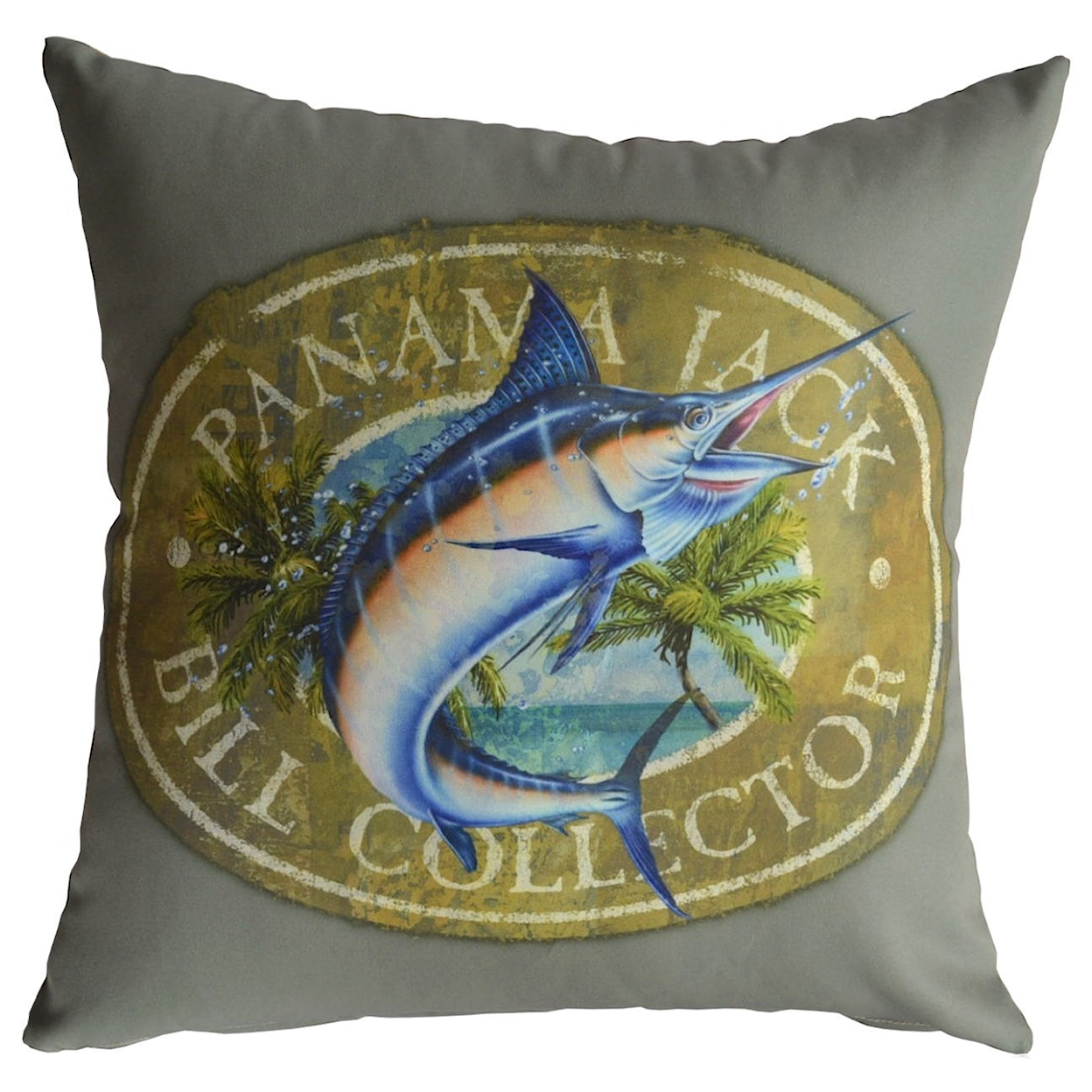 Pelican Reef Panama Jack Pillows and Ottomans Bill Collector Throw Pillow