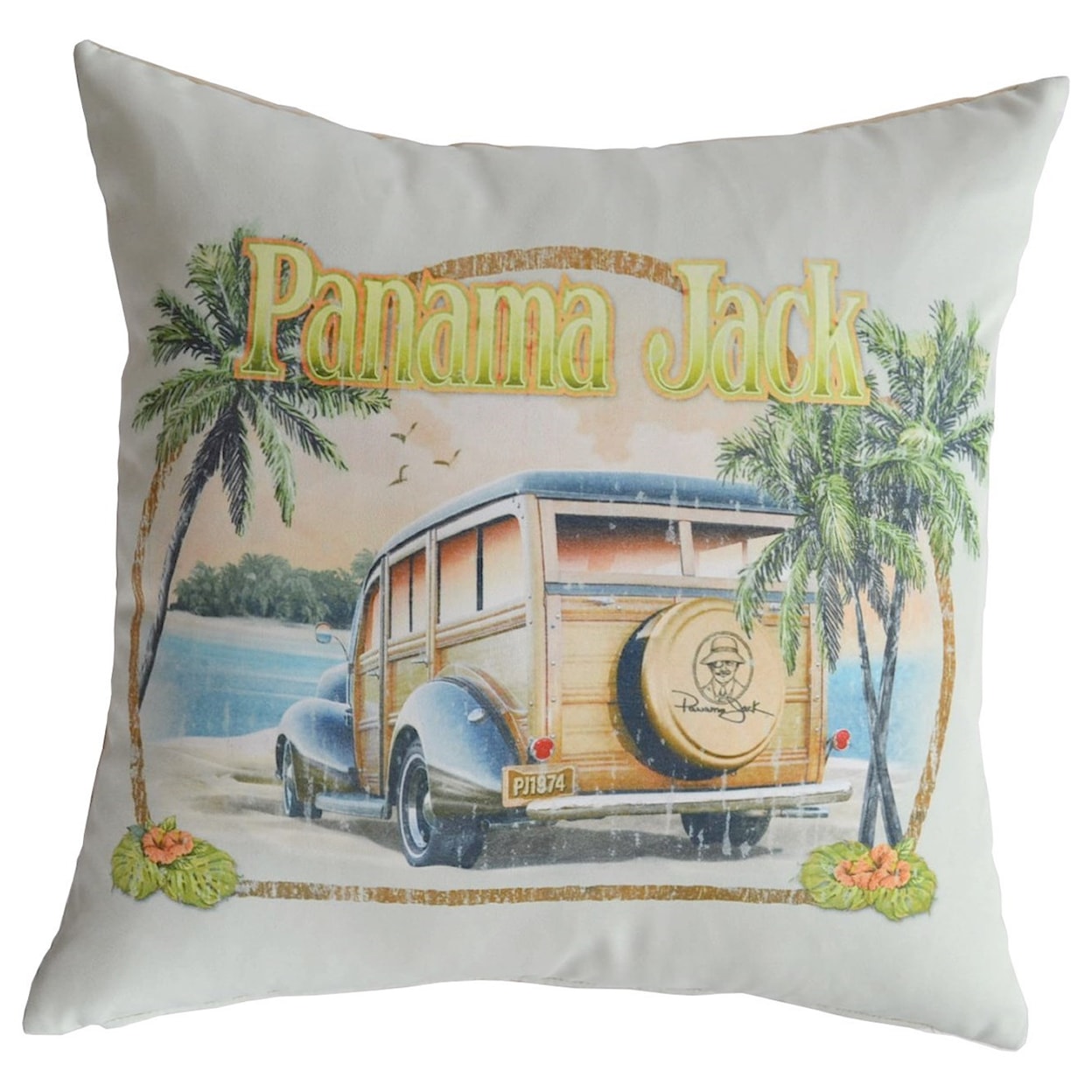 Pelican Reef Panama Jack Pillows and Ottomans No Problems Throw Pillow
