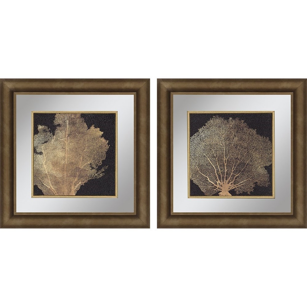 Paragon Wall Art Set of 2 Gold Coral I Framed Art