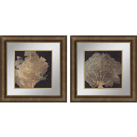 Set of 2 Gold Coral I Framed Art