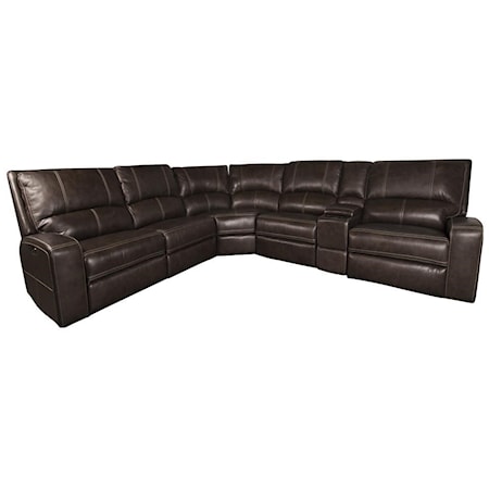 Alta  Leather Match Power Sectional