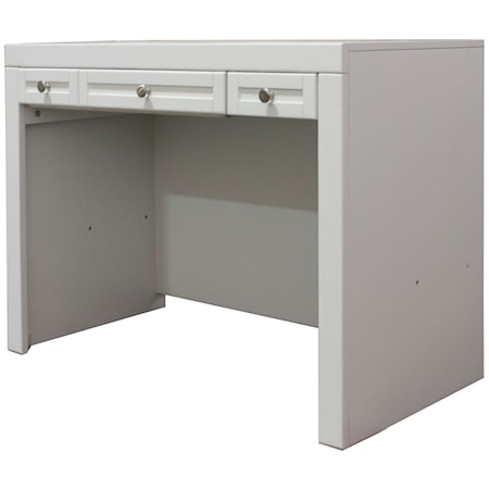 3 Drawer Library Desk with Built-In Outlet