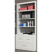 Cottage Lateral File and Hutch with Adjustable Shelving
