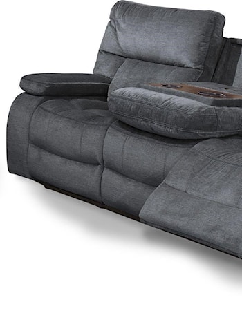 Reclining sofa with drop down table