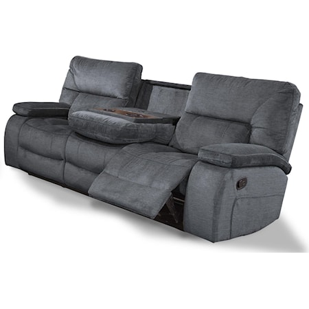 Reclining sofa with drop down table