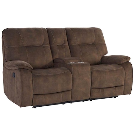 SHADOW BROWN Manual Console Loveseat