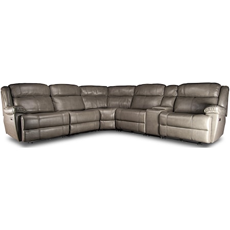 Elias Leather Match Power Sectional