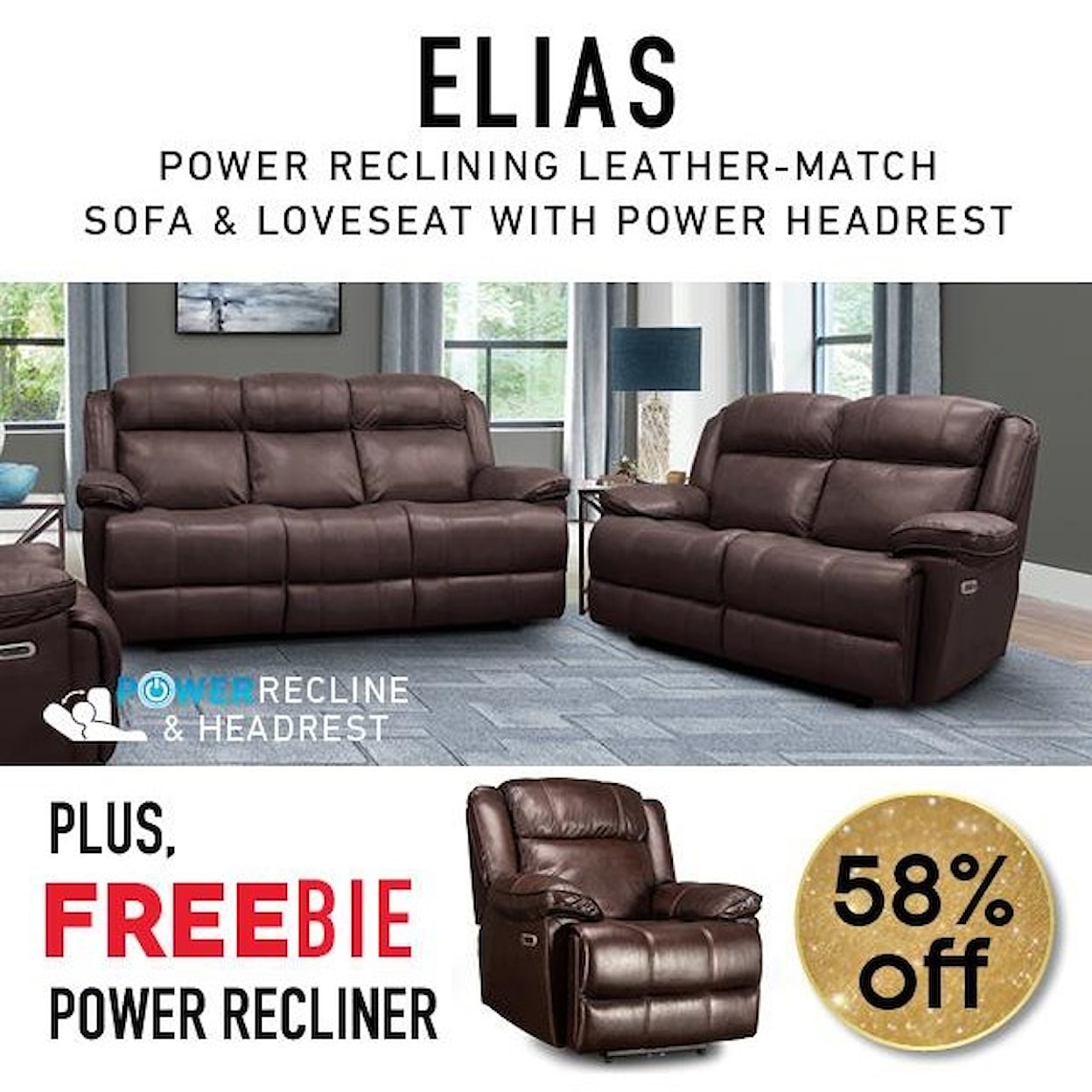 Parker House Elias Elias Leather Sofa and Loveseat w/Freebie!