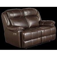 Leather Match Power Loveseat with Power Head Rest and USB