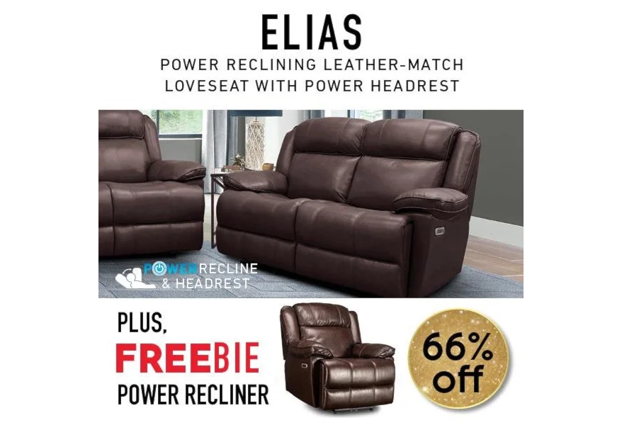 Elias Elias Leather Reclining Loveseat w/Freebie! by Parker House at Morris Home