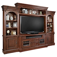 4 Piece Entertainment Wall with Pier Cabinets