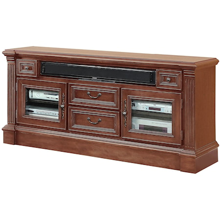 65" TV Console with Antique-styled Hardware