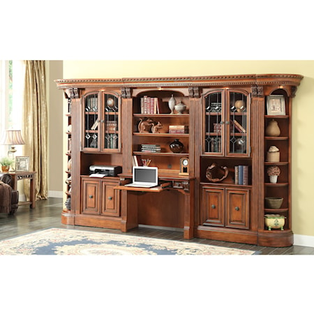 Large Bookcase Desk and Hutch