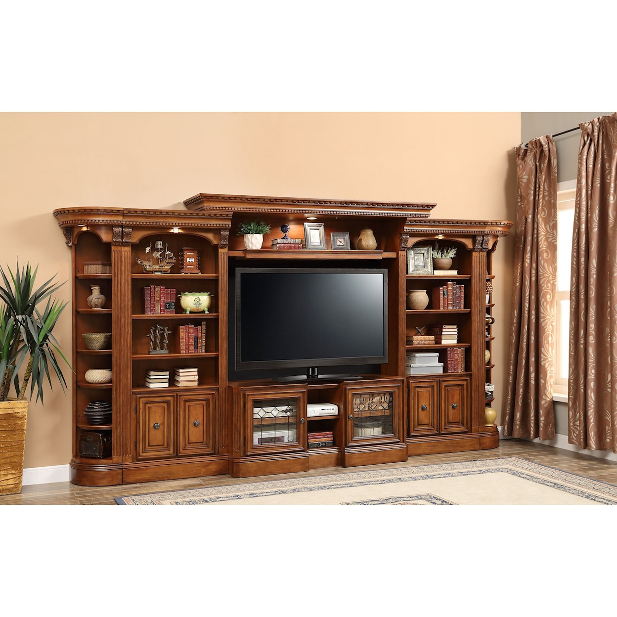 Paramount Furniture Huntington Open Bookcase Entertainment Wall Unit