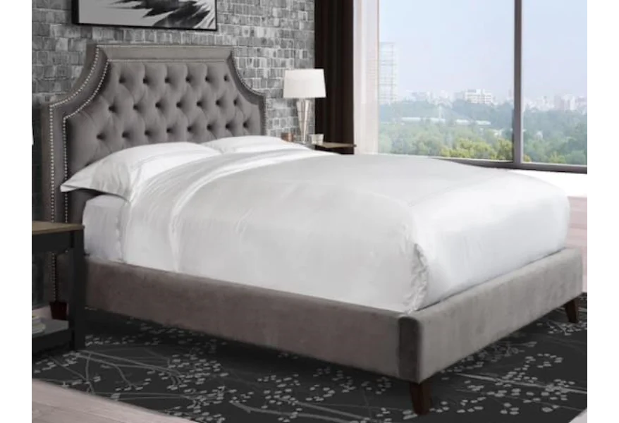 Jamie Jamie Queen Upholstered Bed in Gray by Parker House at Morris Home