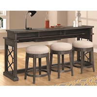 Console Table Set includes Table and 2 Swivel Stools