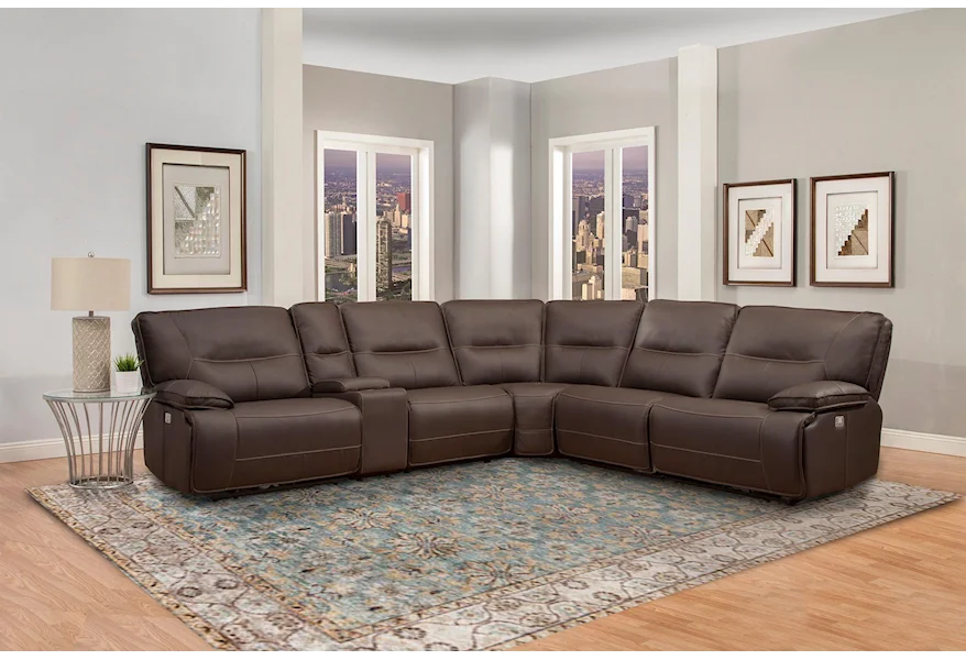 SPARTACUS 6PC POWER RECLINING SECTIONAL SOFA by Parker House at Beck's Furniture