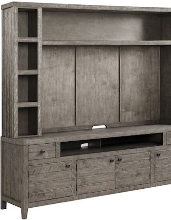 TV Console with Hutch and Back Panel