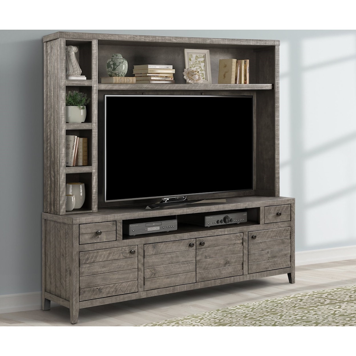 Parker House Tempe TV Console with Hutch and Back Panel