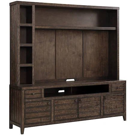 84 in. TV Console with Hutch and Back Panel