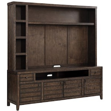 84 in. TV Console with Hutch and Back Panel