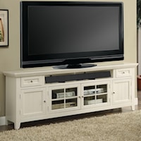 84" TV Console with Four Doors and Sound Bar Shelf