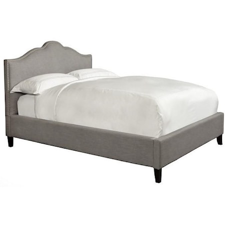 King Upholstered Bed with Nailhead Trim