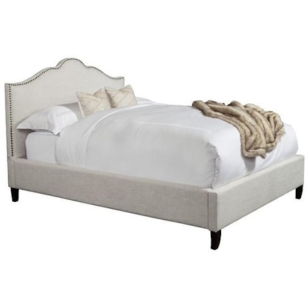 King Upholstered Bed with Nailhead Trim