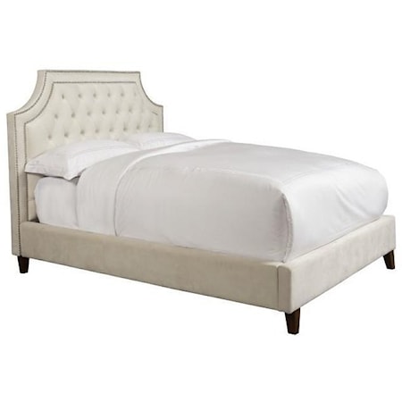 California King Bed with Button Tufting
