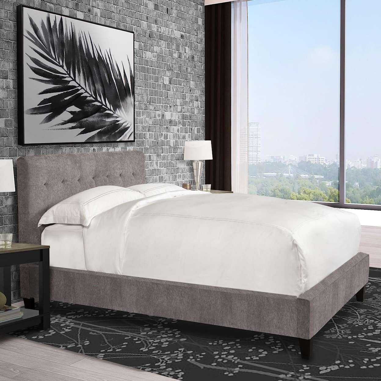 PH Premium Collection Jody King Upholstered Bed