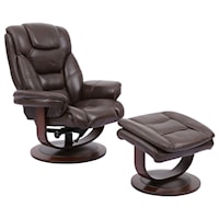 Contemporary Swivel Recliner & Ottoman