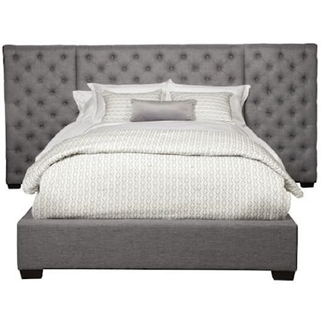 King Upholstered Bed with Side Panels