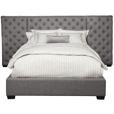 Contemporary King Upholstered Bed with Side Panels