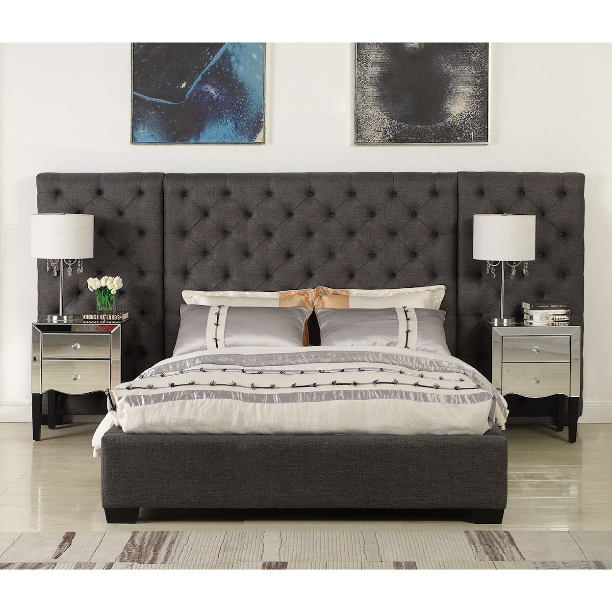Parker Living Zoey Queen Upholstered Bed with Side Panels