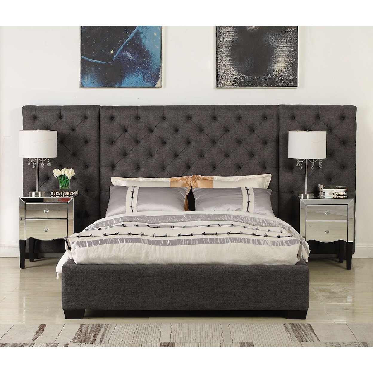 Parker Living Zoey King Upholstered Bed with Side Panels