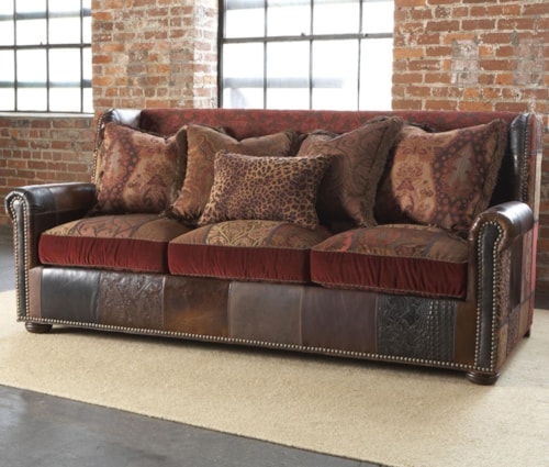 Traditional Styled Couch with Rolled Arms and Pillow Back