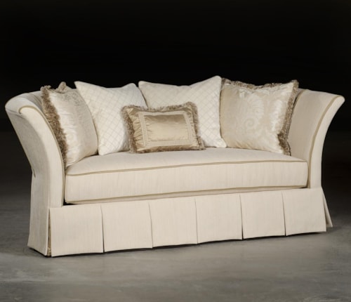 Traditional Settee Sofa with Tuxedo Styled Seat Back
