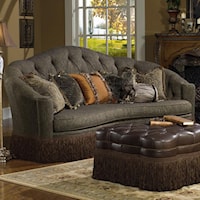 Kidney Shaped Sofa in Traditional Furniture Style with Fringe Skirt