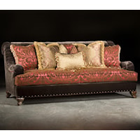 Traditional Sofa with Sophisticated Elegance and Ruched Tapered Arms