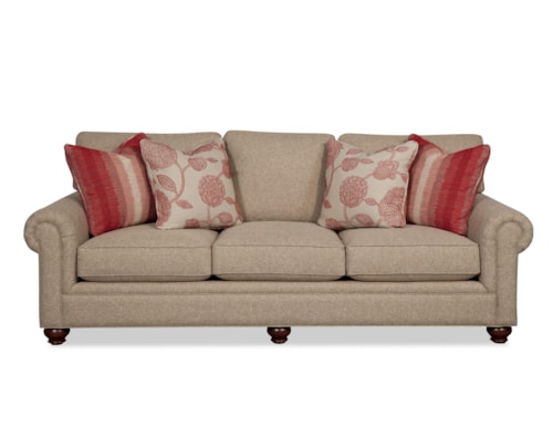 Traditional Sofa with Roll Pleated Arms