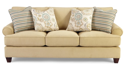 Customizable Sofa with Sock Rolled Arms and Tapered Legs