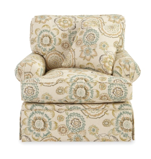 Customizable Chair with Skirted Base and Pleated Arms