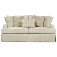 Traditional 88 Inch Sofa with Waterfall Skirt